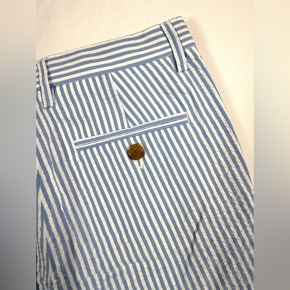 CREWCUTS J. Crew Boys’ Ludlow Blue & White Striped Seersucker Bermuda Shorts 8 - Picture 4 of 9